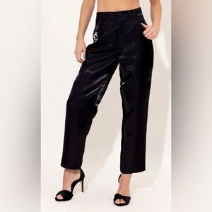 ALDEN ADAIR Remy Pant Black Iridescent Twill Tapered NWT Large